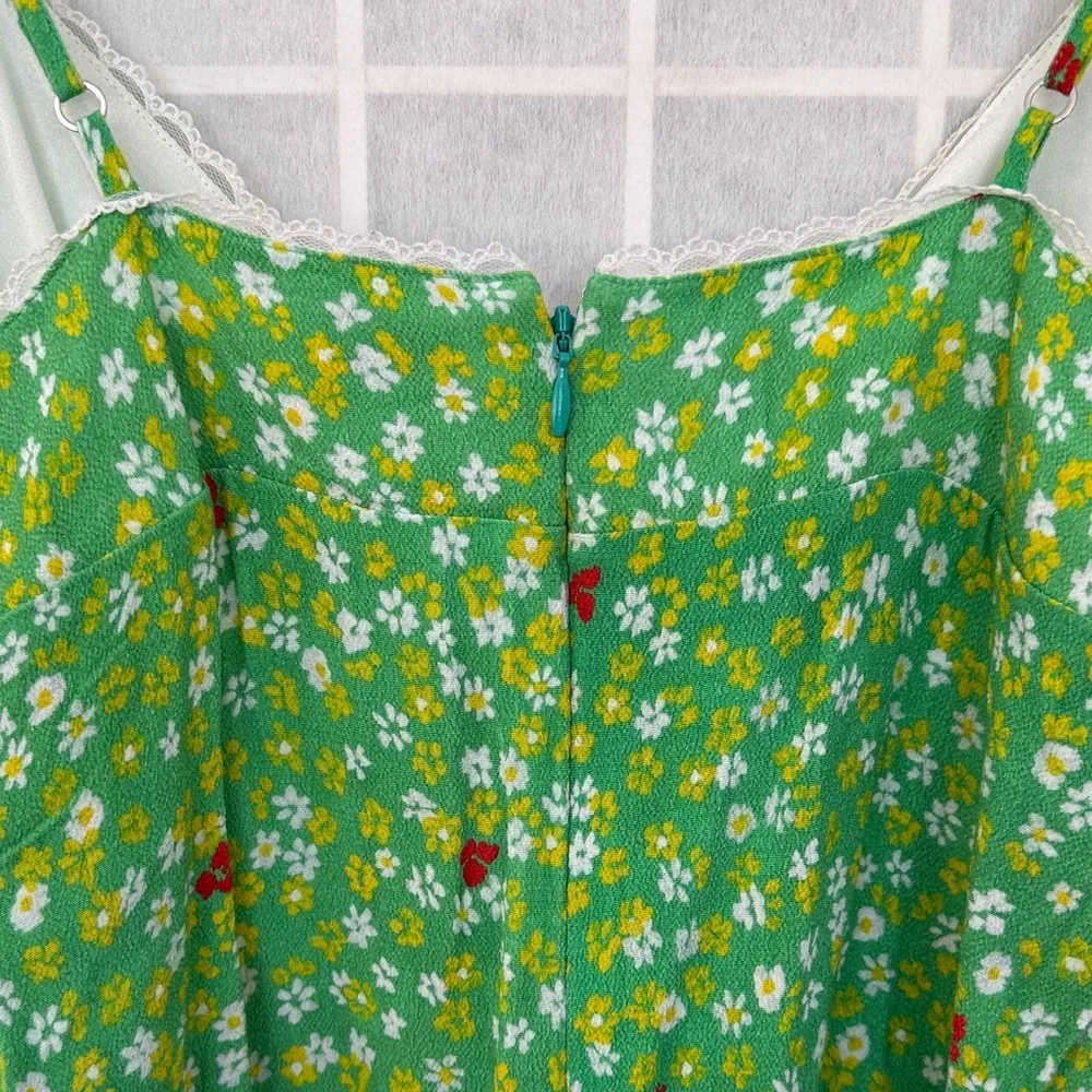 Aritzia Sunday Best Floral Green Floral Mini Dress Size 2 - Picture 5 of 6